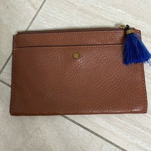 J. Crew leather clutch with tassel